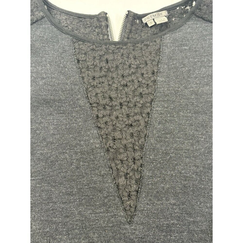 Premise Women’s Wool Sleeveless Charcoal GrayDress With Zipper Accent Size Small - Picture 8 of 9